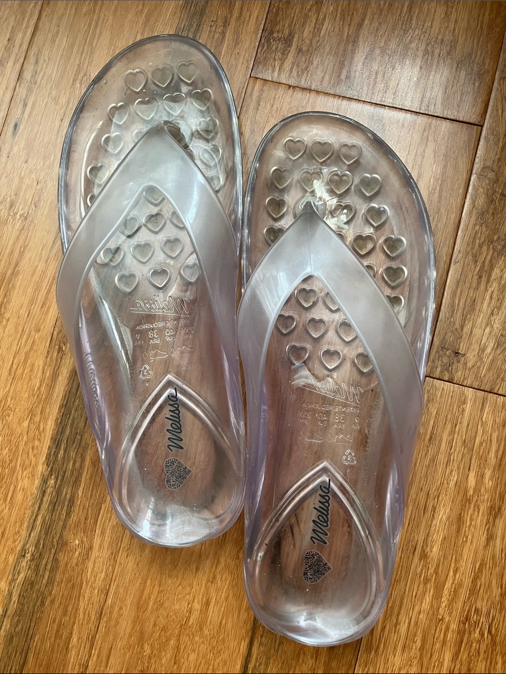 Melissa Translucent Clear Heart-Detail Jelly Sandals - Women's